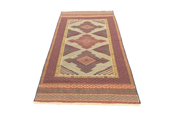 Orientteppich Läufer Oriental Braun - Wolle - 88 x 1 x 191 cm