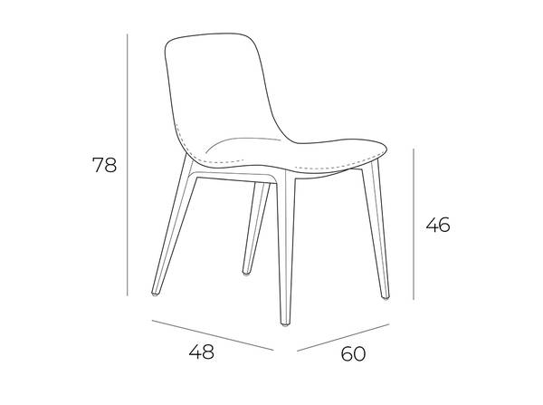 Stuhl  4049 Beige - Braun - Mischgewebe - Strukturstoff - Flachgewebe - Webstoff - 60 x 78 x 48 cm