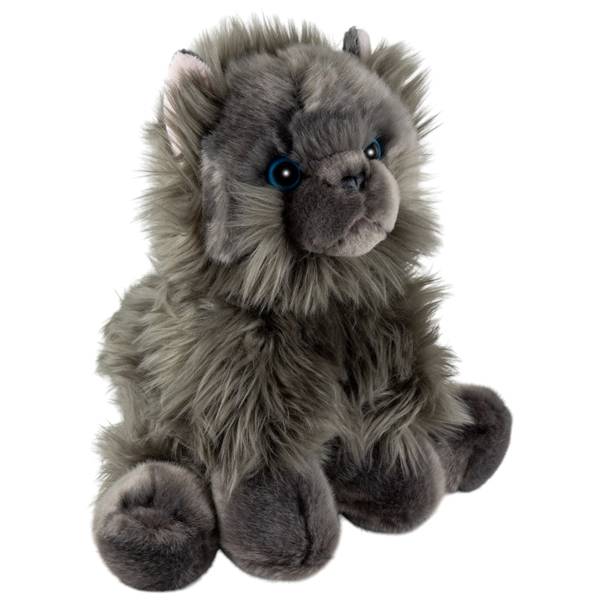 Kuscheltier Perserkatze Grau - Kunstfell - 15 x 25 x 20 cm