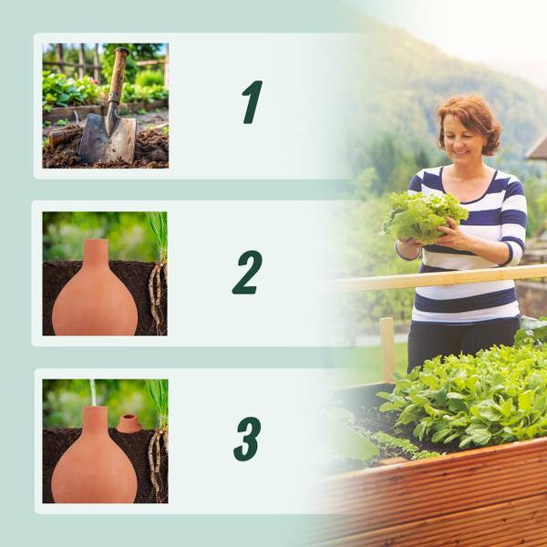 Ollas d'arrosage1,5 l, Set de 2 Marron - Céramique - 15 x 20 x 15 cm