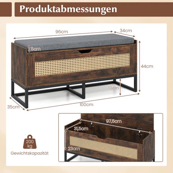 Schuhbank VH35644 Braun