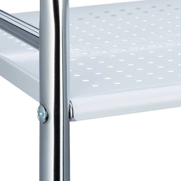 Keukentrolley metaal met 3 etages zilver - wit - ijzer - 41 x 75 x 31 cm