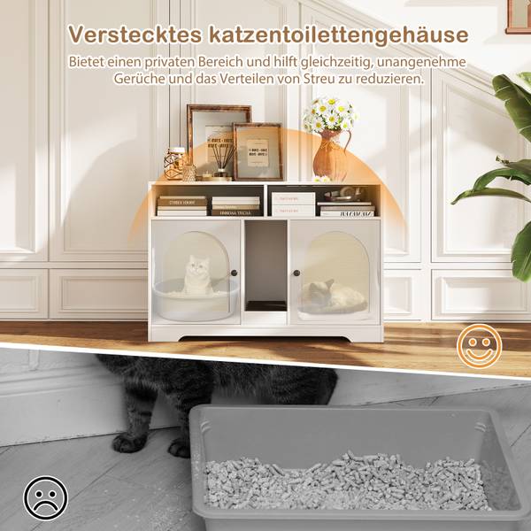 Katzenschrank BH32453 Weiß - Holzwerkstoff - 51 x 74 x 108 cm
