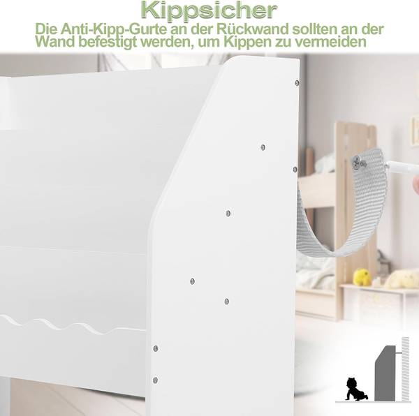 Bücherregal Christa Weiß - Holzwerkstoff - 70 x 80 x 30 cm