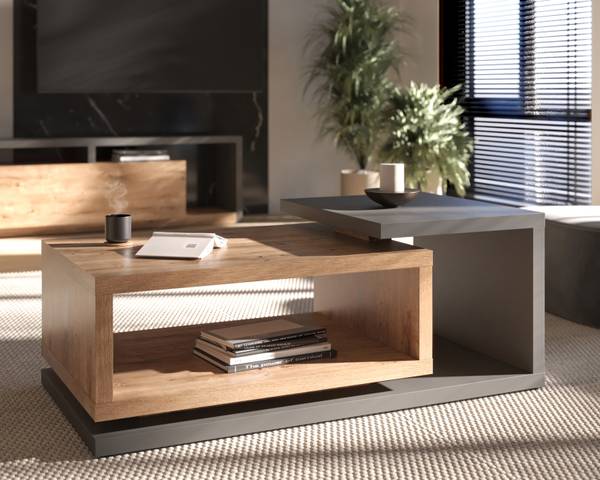 COUCHTISCH BOTTEGA Anthrazit - 120 x 40 x 60 cm
