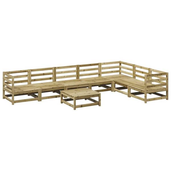 Garten-Lounge-Set 3042326-1 (8-teilig) Braun - Kiefer - 70 x 30 x 70 cm