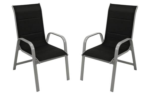 Gartengarnitur BAGO 5-teilig Schwarz - Grau - Aluminium - 70 x 74 x 120 cm
