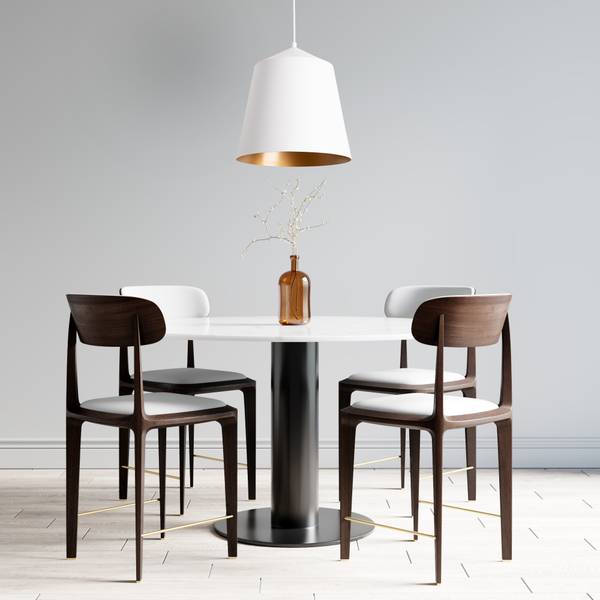 Pendelleuchte Jackson M Aluminium - Gold - Weißgold - 33 x 32 x 33 cm