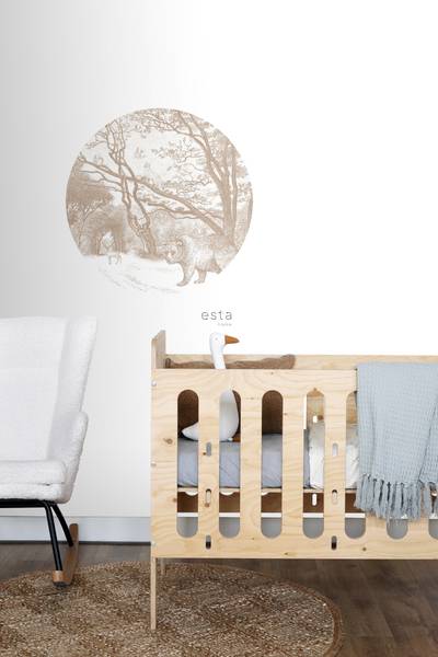 Selbstklebende Wandtattoo 159072 Braun - 70 x 70 x 70 cm