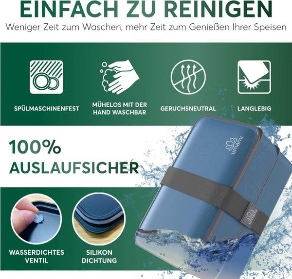 Bento Box Original Blau - Polypropylen - 11 x 11 x 19 cm