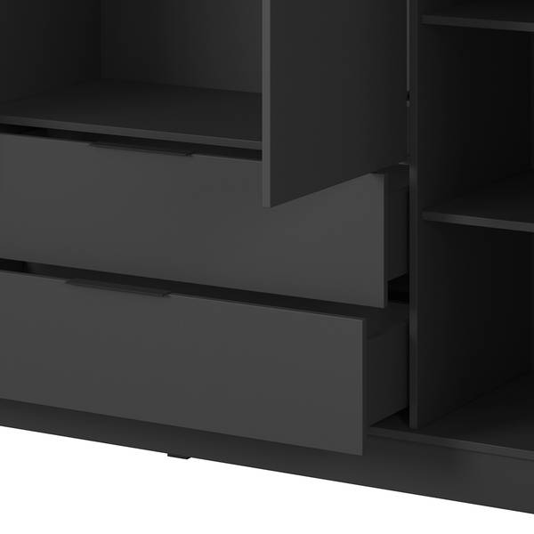 Kleiderschrank KNOCK-160-4 Grau - Holzwerkstoff - 206 x 200 x 51 cm