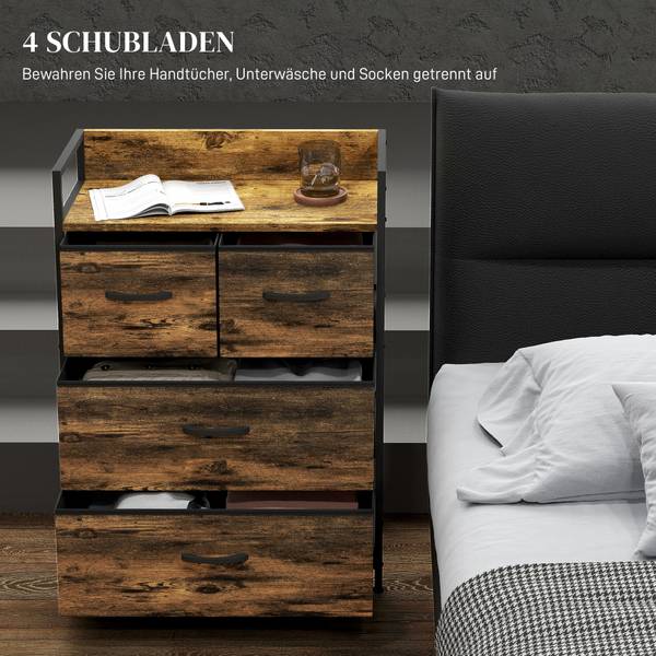 Kommode 831-760V00RB Braun - Textil - 29 x 85 x 60 cm