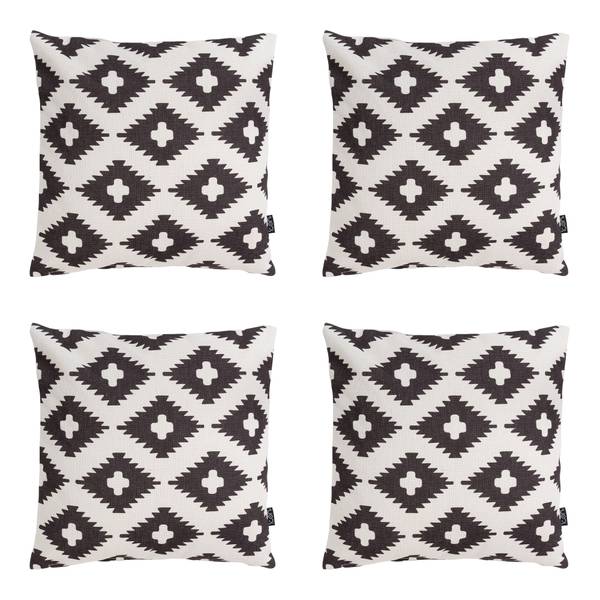 Outdoor Kyoto Kissen, 4pk Schwarz - Textil - 43 x 11 x 11 cm