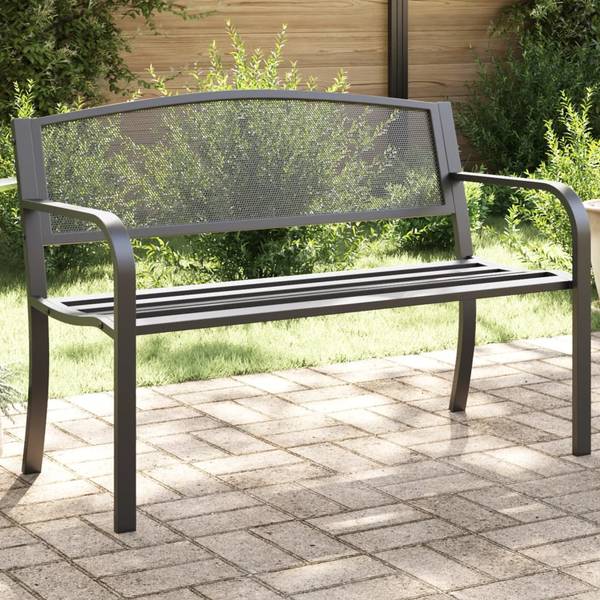 Gartenbank 4002827 Schwarz - Stahl - 119 x 82 x 52 cm
