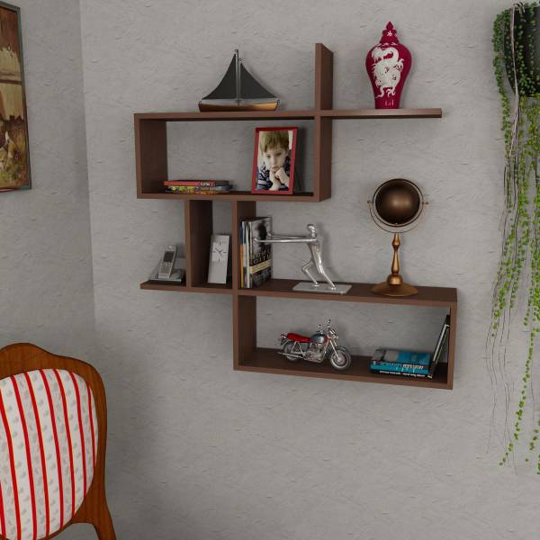 Wandregal Montera Wenghe Braun - Holzwerkstoff - 100 x 107 x 22 cm