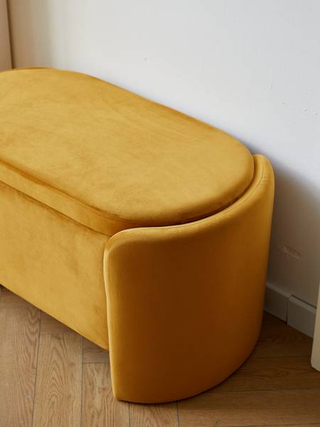 Sitzbank MOSS Gelb - Textil - 88 x 46 x 45 cm