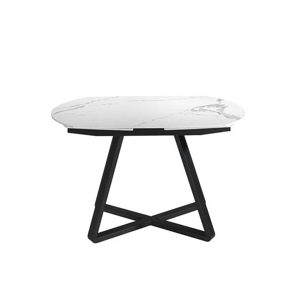 Esstisch 1096 Schwarz - Edelstahl - Marmor - 120 x 77 x 90 cm