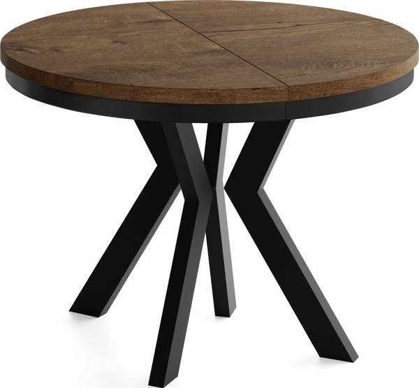 Ausziehbarer Esstisch Savio Neo Braun - Eiche Dunkel Dekor - 80 x 80 cm - Durchmesser: 80 cm