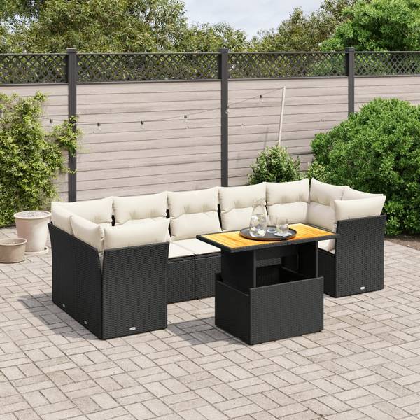 Garten-Lounge-Set 3036974-1 (8-teilig) Schwarz - Creme