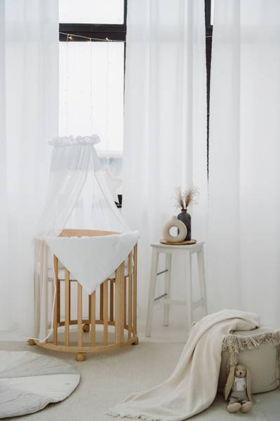 Babybett NATUR OWAL 7in1 mit Matratze Braun - Buche - 77 x 81 x 127 cm