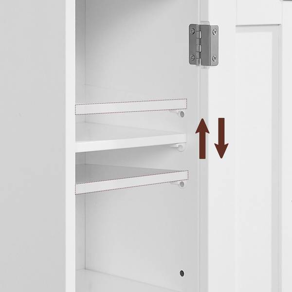 Badschrank Toilettenschrank Weiß - Holzwerkstoff - 20 x 80 x 18 cm