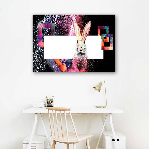 Wandbild kaninchen 100 x 70 cm