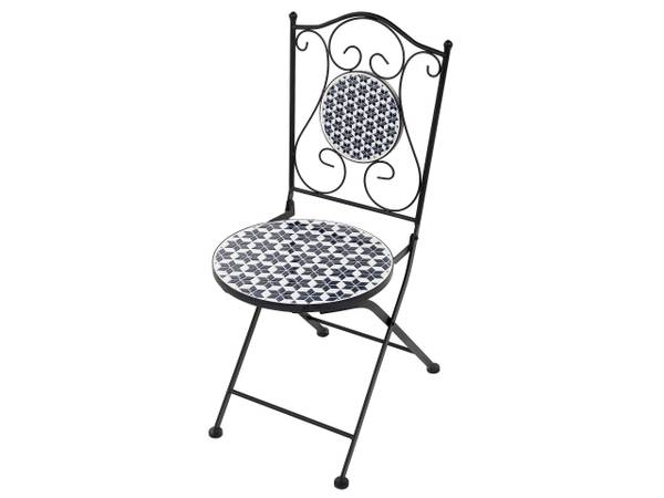 Gartenset SIROLO 3-tlg Schwarz - Blau - Weiß - Metall - 44 x 44 cm
