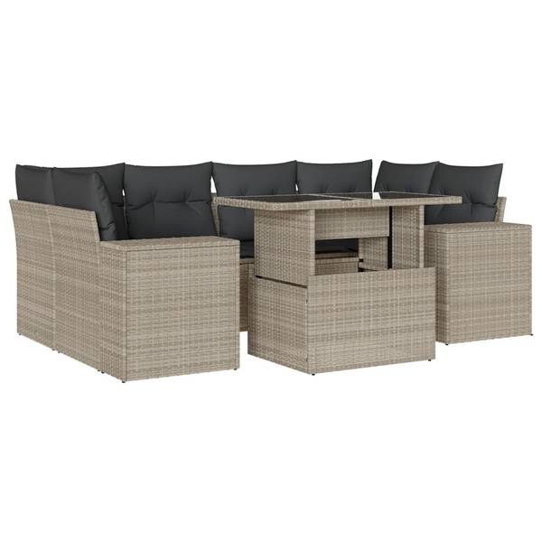 Salon de jardin 3036904-1 lot de 7 Gris lumineux