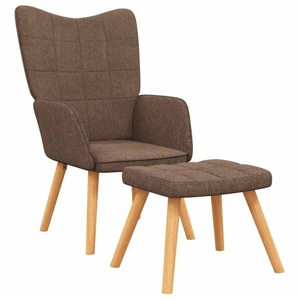 Chaise avec tabouret 3010030 Marron - Polyester - 69 x 96 x 62 cm