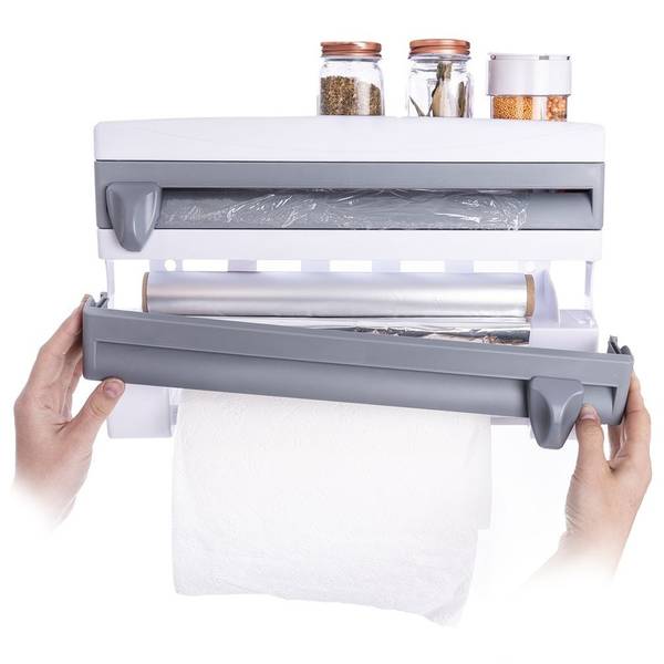 Folienspender 154001 Weiß - Kunststoff - 8 x 25 x 38 cm