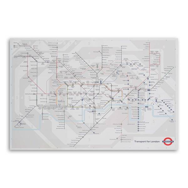 Tableau déco londres métro plan du métro 100 x 70 cm