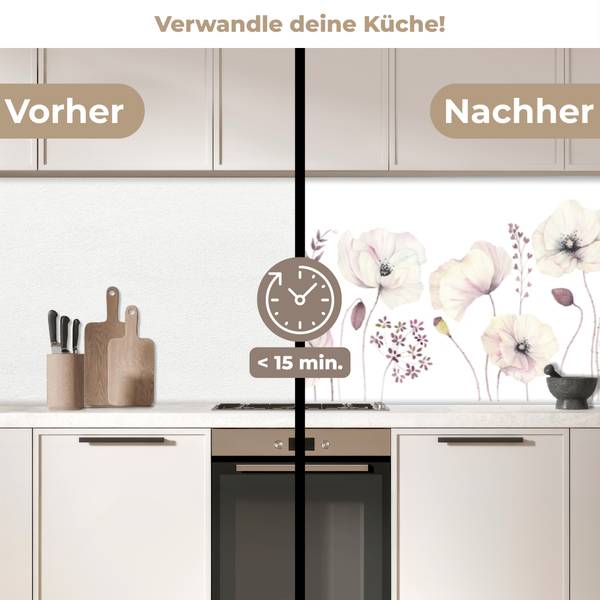 KÜCHENRÜCKWAND Blumen 350 x 60 cm