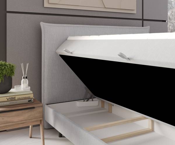 Boxspringbett Menzzo Hellgrau - Liegefläche Breite: 120 cm