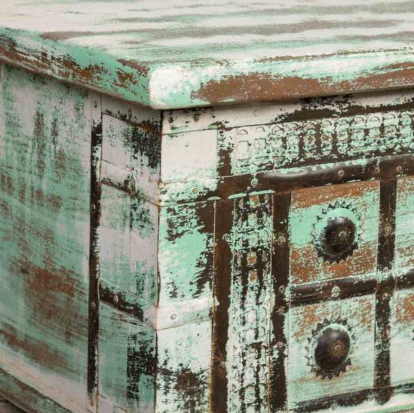 Truhe 4523361041 Grün - Massivholz - 98 x 45 x 42 cm