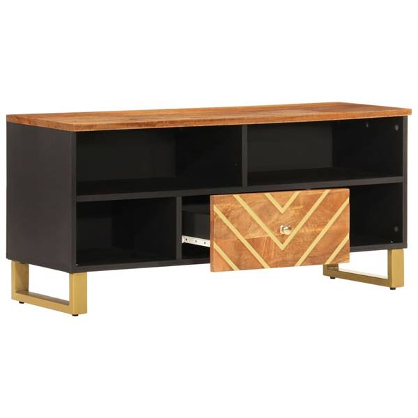 TV-Schrank D741 Braun - Massivholz - 34 x 46 x 100 cm