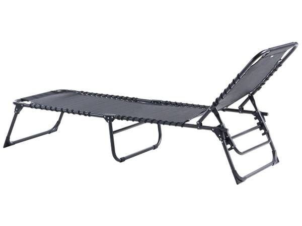 Gartenliege AMBATO Schwarz - Metall - 58 x 30 x 188 cm