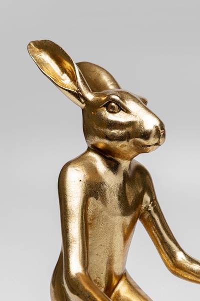 Deko Objekt Cyclist Rabbit Gold - Stahl - Polyresin - 29 x 39 x 14 cm
