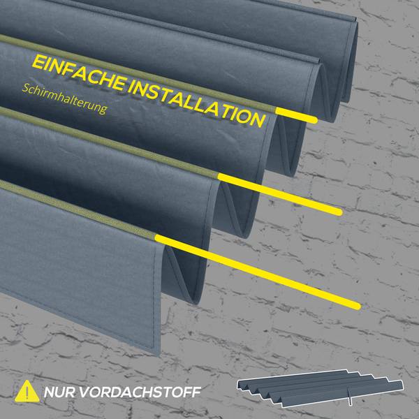 Ersatzdach 84C-466V00CG Grau - Textil - 245 x 23 x 286 cm