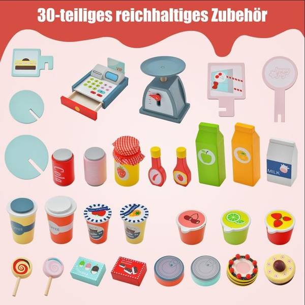 Lebensmittelwagen Kinder Holzwerkstoff - 30 x 100 x 75 cm