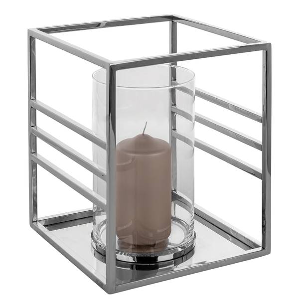Windlicht MALIBU Silber - Metall - 26 x 30 x 26 cm