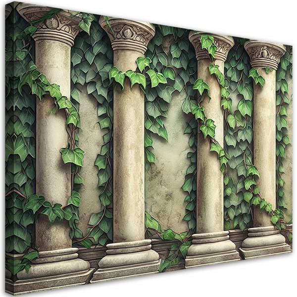 Tableau déco colonnes et feuilles 100 x 70 cm