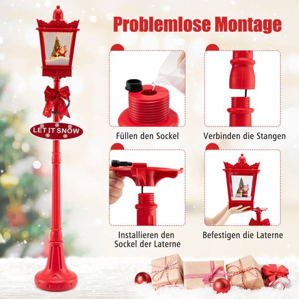 Weihnachtslaterne OY47489PQ Rot - Kunststoff - 30 x 185 x 30 cm