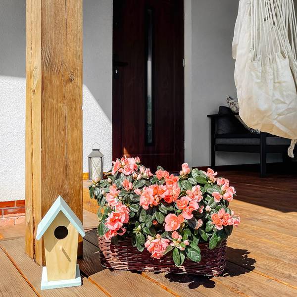 Blumentopf 35B Braun - Naturfaser - 11 x 11 x 35 cm