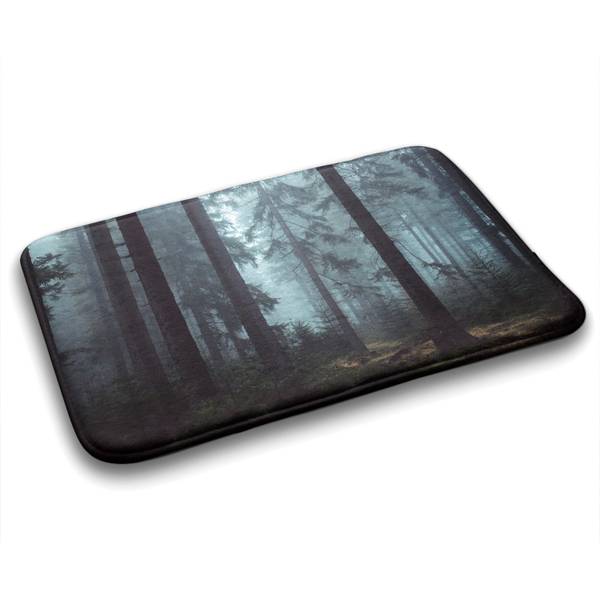 Badteppich Wald-Nebel Schwarz - Textil - 90 x 60 x 90 cm
