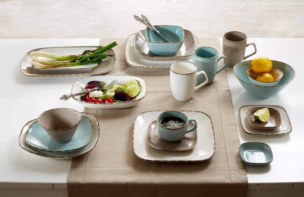 Krüge Casa 4er Set Beige - Porzellan - 9 x 9 x 12 cm