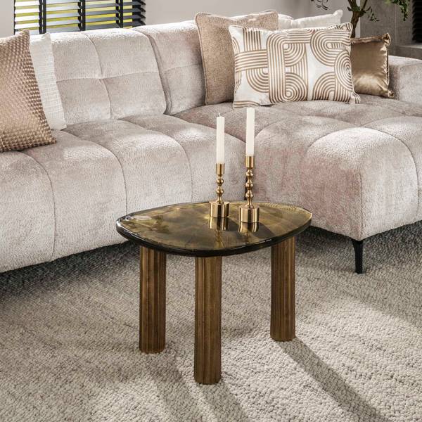 Couchtisch ECLIPSE Gold - Glas - 62 x 40 x 45 cm