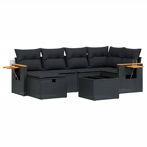 Salon de jardin 3036579-6 (lot de 7) Noir - Polyester - Acier - 62 x 69 x 62 cm