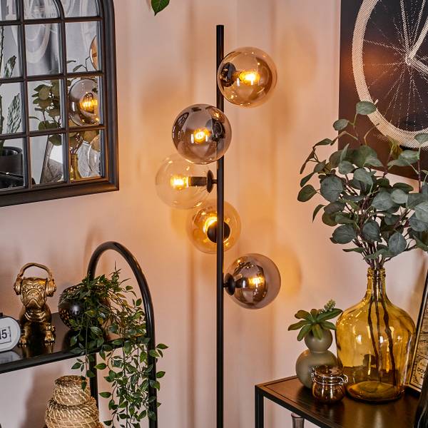 Stehlampe Fossobiubo Grau - Orange - Aluminium - Klarglas - 70 x 160 x 70 cm