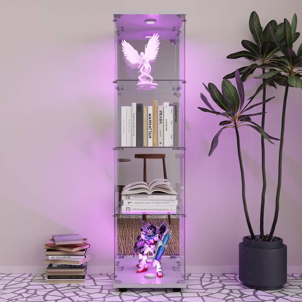 Glasvitrine DR-GQ01 Weiß - Glas - 36 x 164 x 42 cm