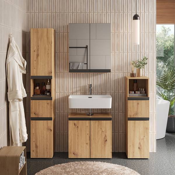 Badmöbel-Set Torren 59596 Braun - Holzwerkstoff - 60 x 58 x 35 cm
